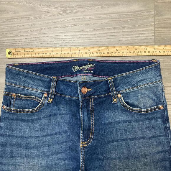 Vintage Y2K Western Style Wrangler Low Rise Bootcut Blue Jeans Size 11x32 - Picture 2 of 8